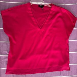 DKNY fuchsia, blouse, short sleeve, L
